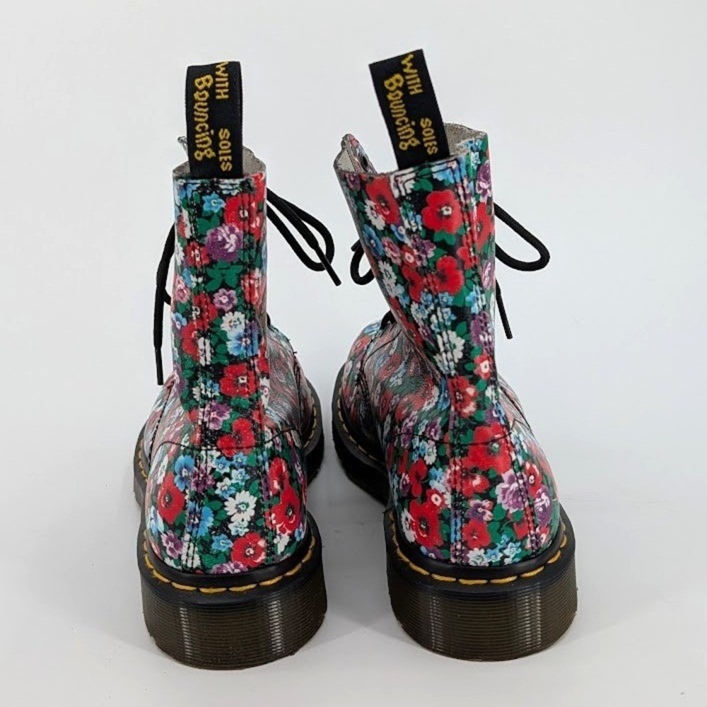 NWOT Dr. Martens Pascal Floral Print Leather Lace Up Boots Size 9 US L - Picture 3 of 12